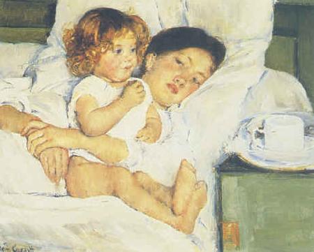 Mary Cassatt Breakfast in Bed oil painting picture